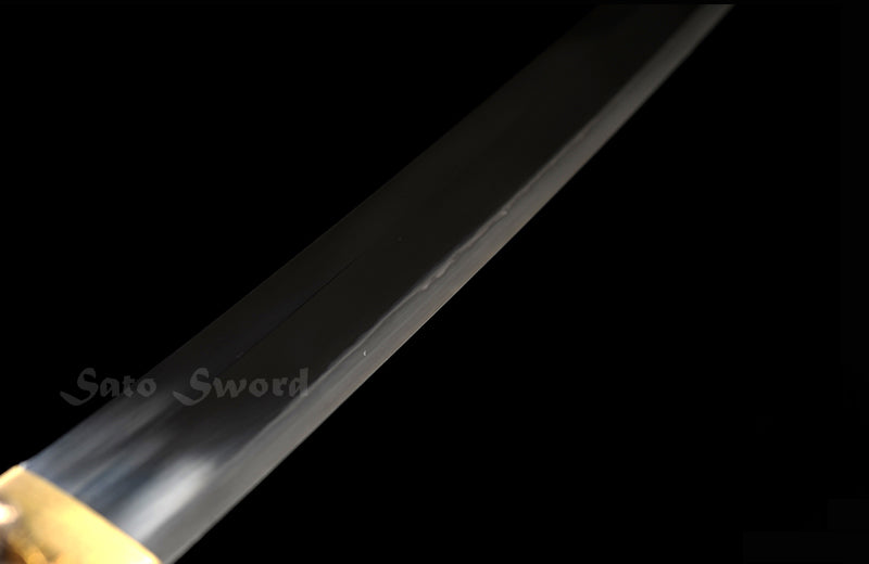 Classic Katana, Real Hand Forged Katana Leather Handle Black Scabbard