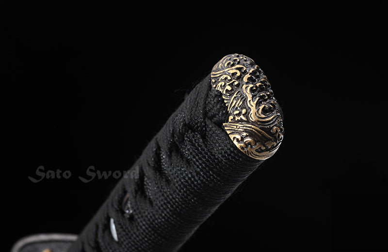 Hand Forged Short Size Katana, Damasus Steel With Clay-Tempered