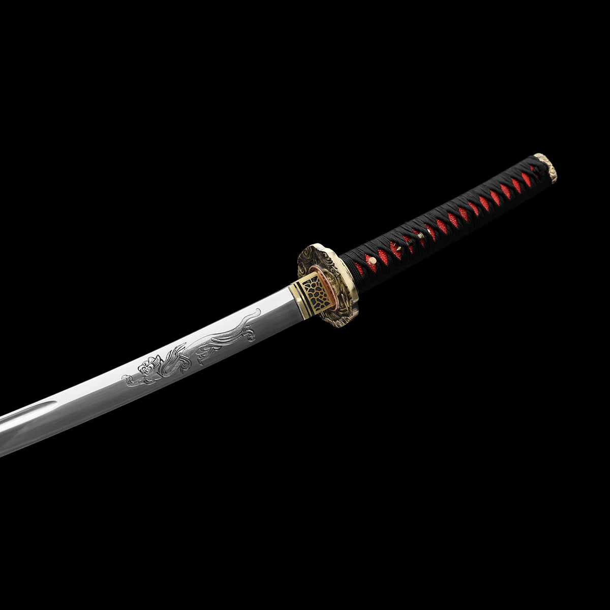 Real Katana with Hand-Forged Manganese Steel Blade & Tiger Tsuba