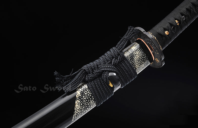 Hand Forged Short Size Katana, Damasus Steel With Clay-Tempered