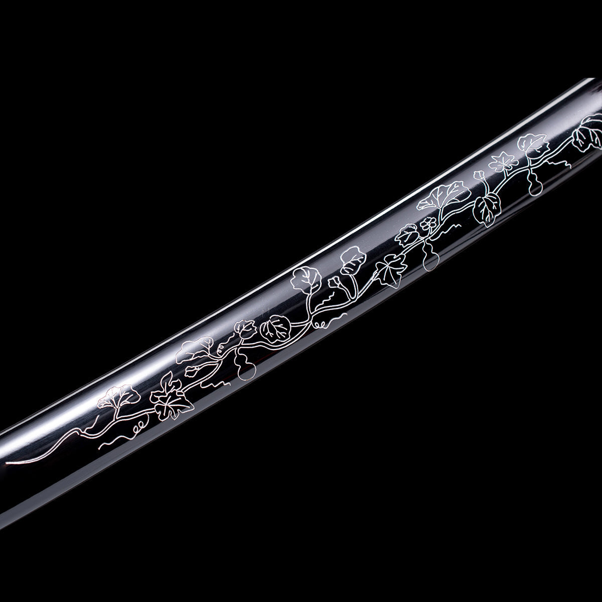 Hand Forged Katana,Real Katana Engraving Design Black Blade