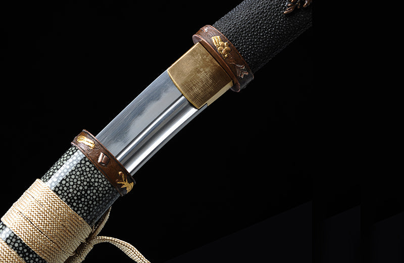 Carbon Steel Short Katana with Genuine Hamon & Premium Scabbard