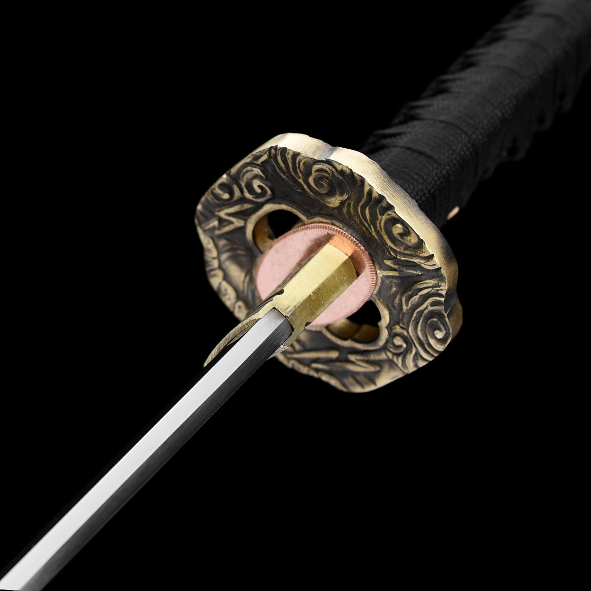 Real Katana with Hand-Forged Manganese Steel Blade & Tiger Tsuba