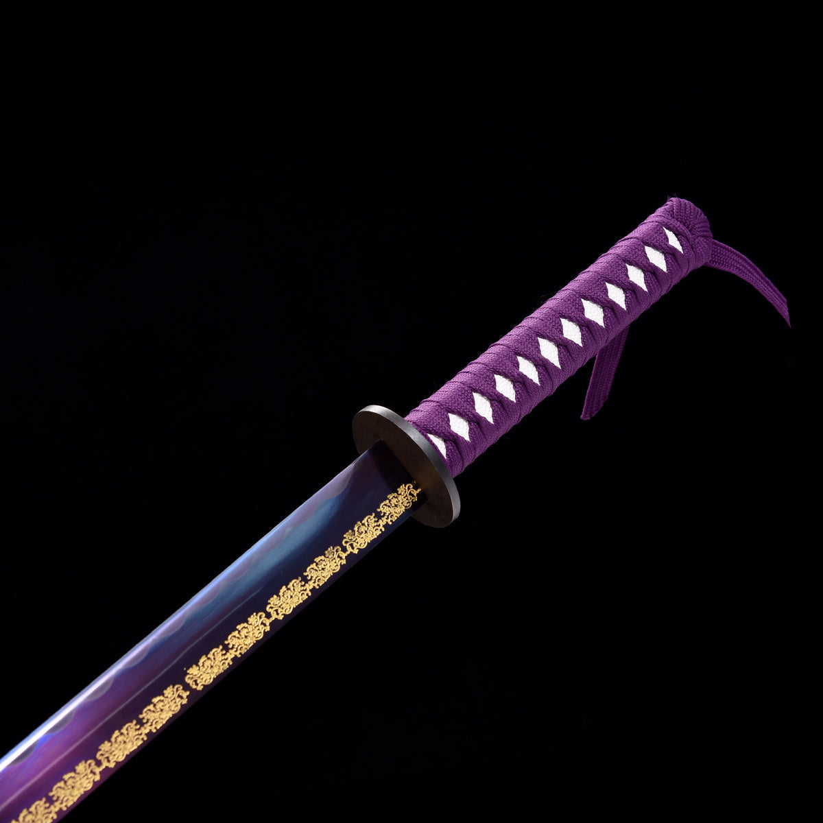 Hand Forged Purple Treated Chokuto Ninjato Ninja Straight Katana