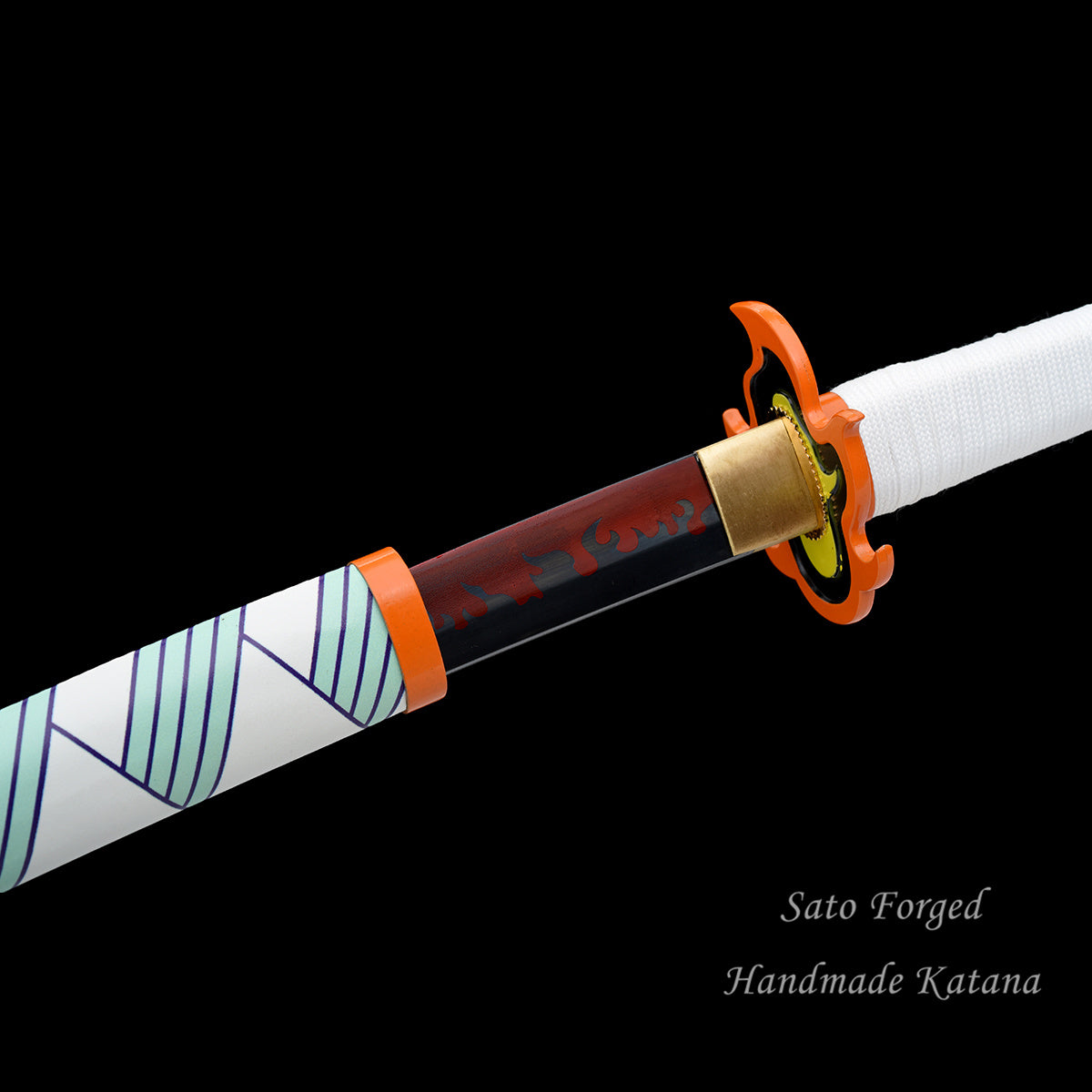 Rengoku Kyoujurou Real Steel Katana: Demon Slayer Cosplay Replica