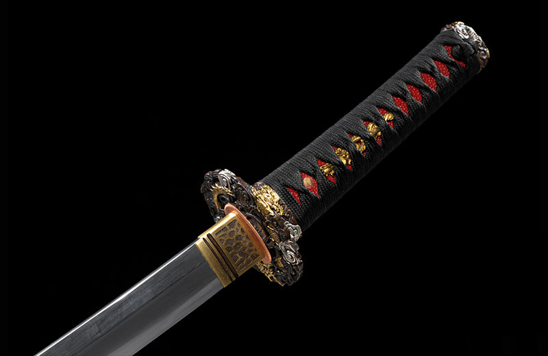 Hand-Forged Medium Wakizashi Katana with Folded Clay-Tempered Steel