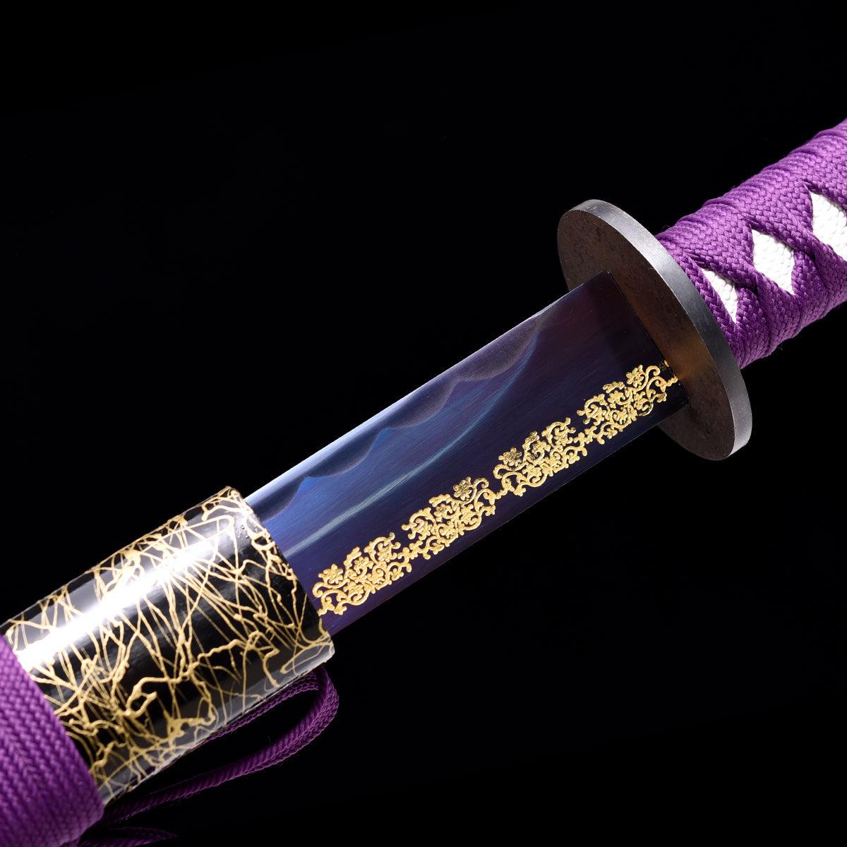 Hand Forged Purple Treated Chokuto Ninjato Ninja Straight Katana