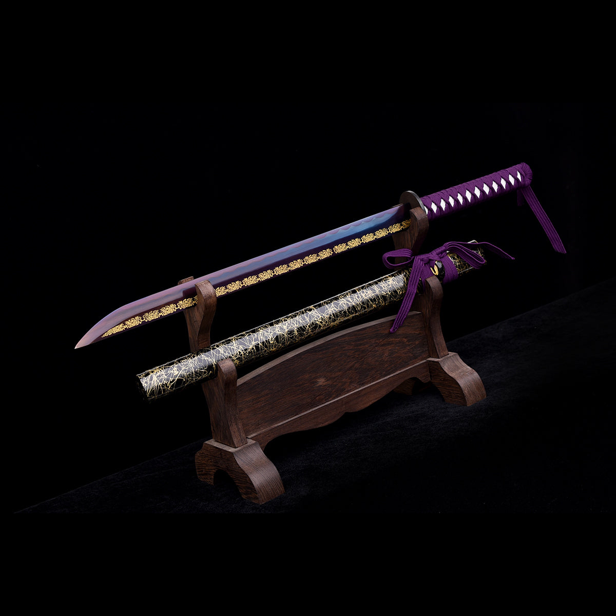 Hand Forged Purple Treated Chokuto Ninjato Ninja Straight Katana