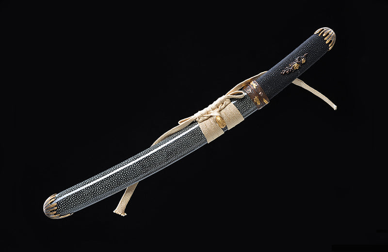 Carbon Steel Short Katana with Genuine Hamon & Premium Scabbard