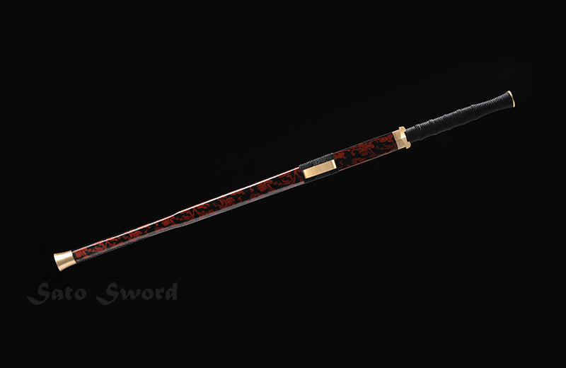 Chinese Han Dynasty Jian Sword with Full-Tang Damascus Folded Steel