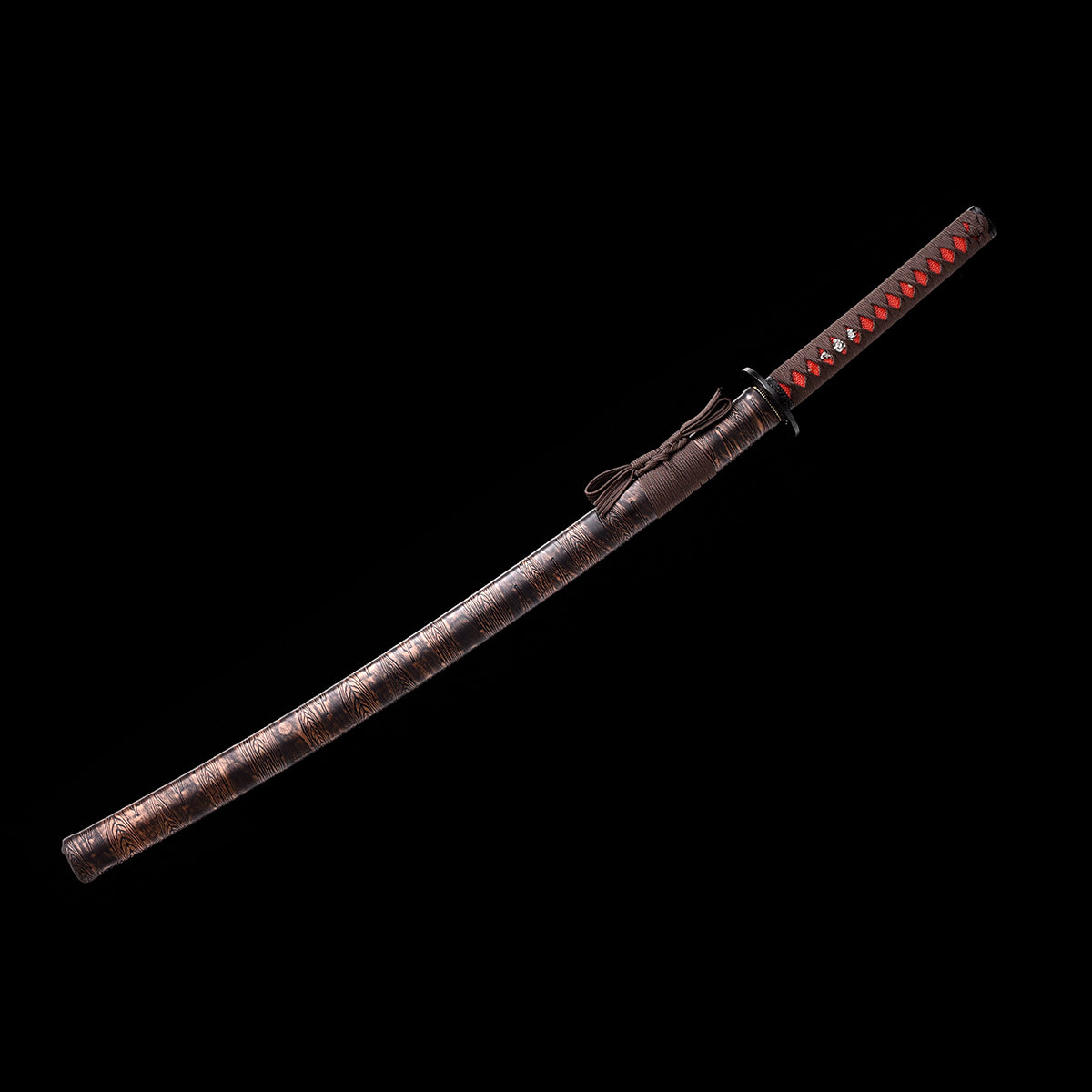 Hand Forged Manganese Steel Engraving Pattern Brown Katana