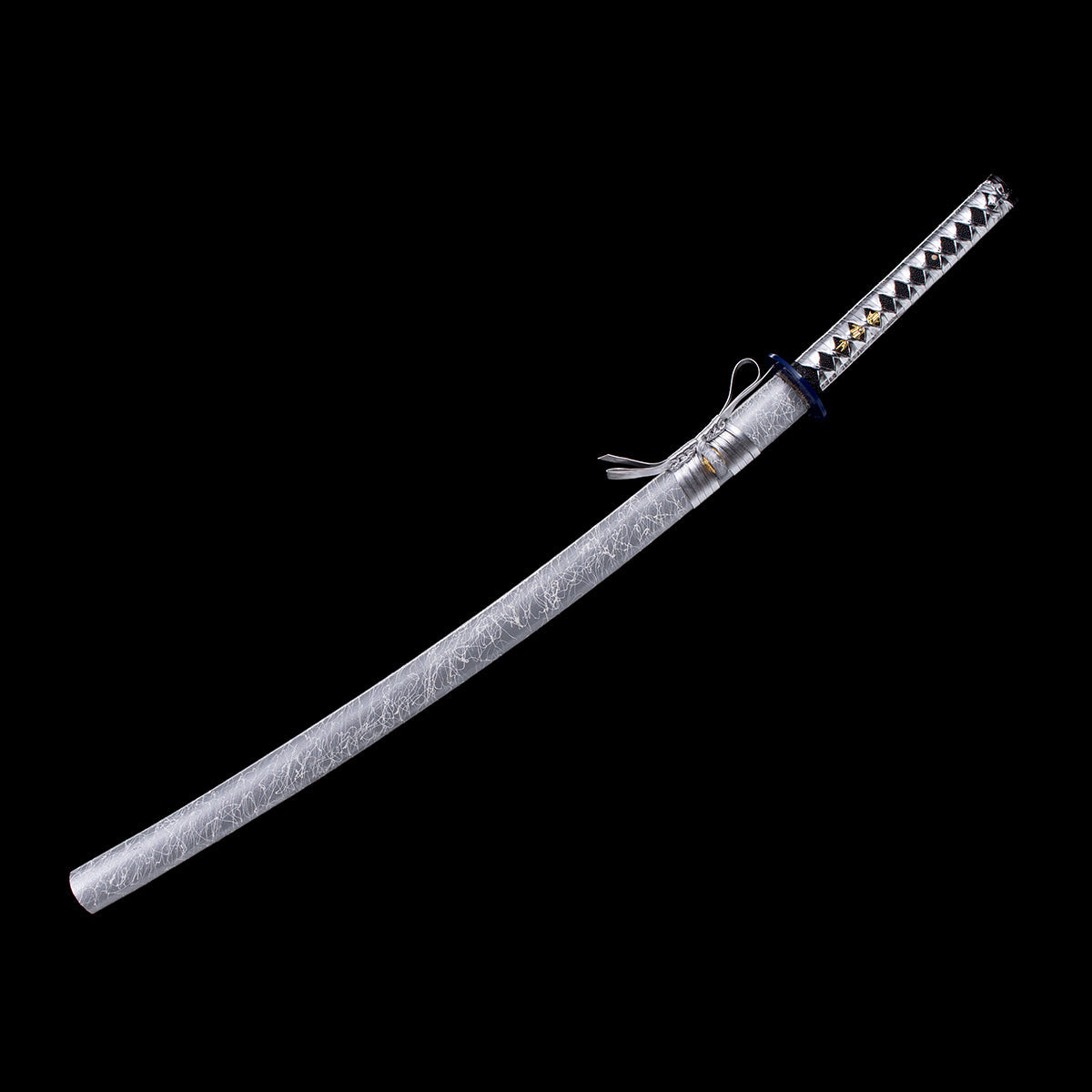 Hand Forged Katana,White Silvery Katana Scabbard Full Tang