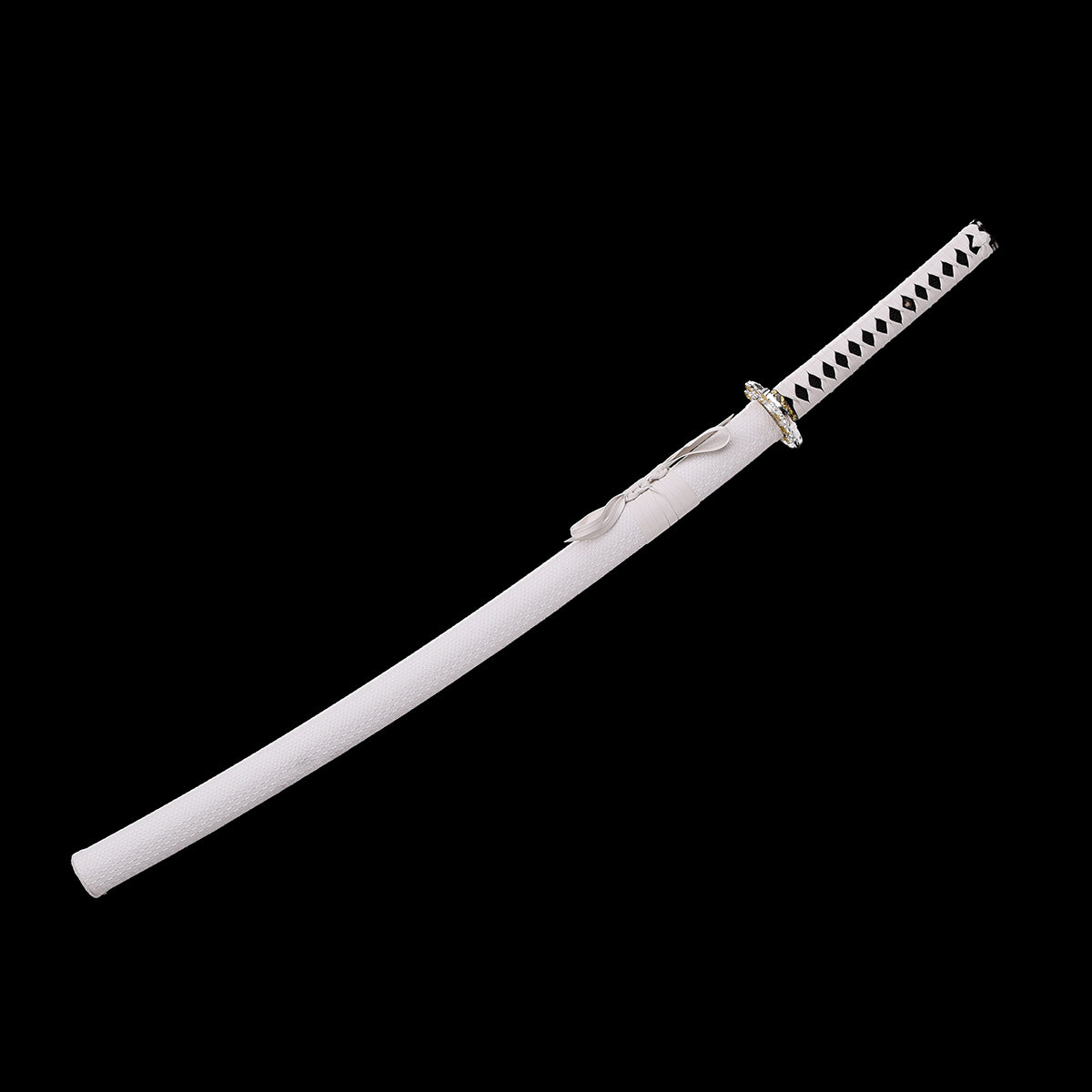 Hand Forged White Katana,Manganese Steel Engraving White Scabbard