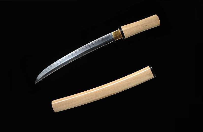 Hand-Forged High-Carbon Clay-Tempered Short Shirasaya Sword