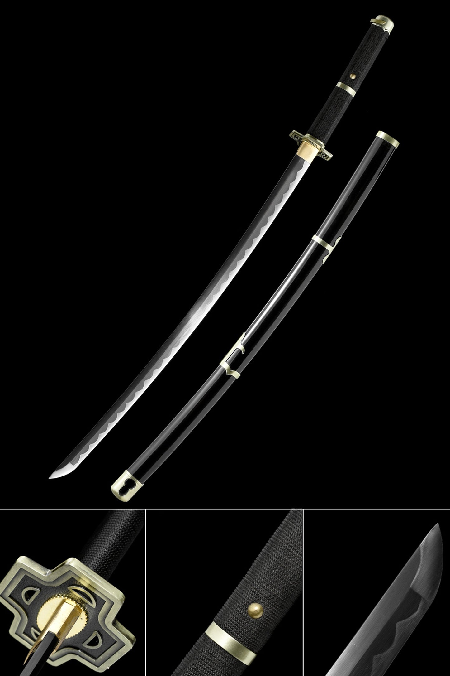 Roronoa Zoro Yubashiri Katana,Real Carbon Full Tang Blade Replica