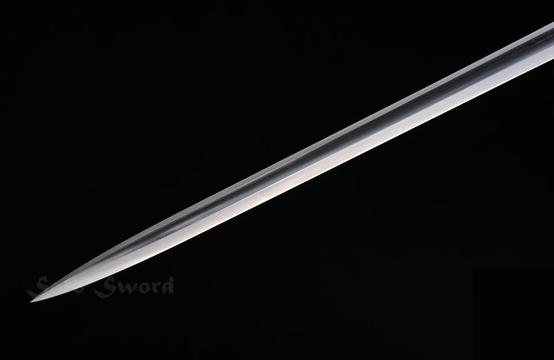 Chinese Han Dynasty Jian Sword with Full-Tang Damascus Folded Steel