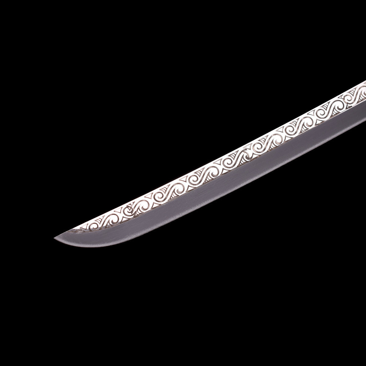 Hand Forged White Katana,Manganese Steel Engraving White Scabbard