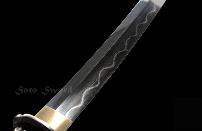 Traditional Hand Forged Katana Folded Steel Clay Tempered Silvery