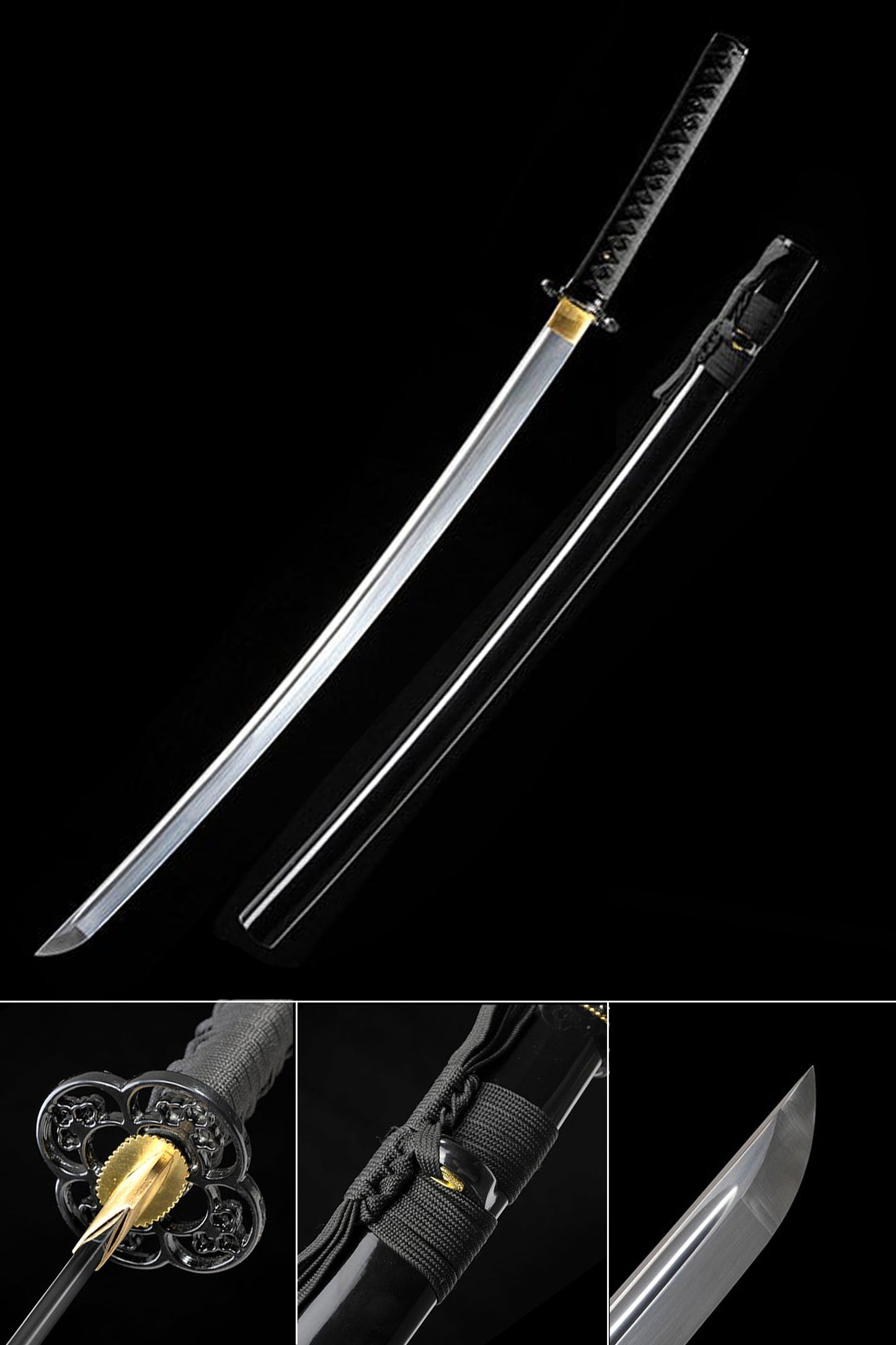 Hand Forged Katana High Carbon Steel Black Scabbard General