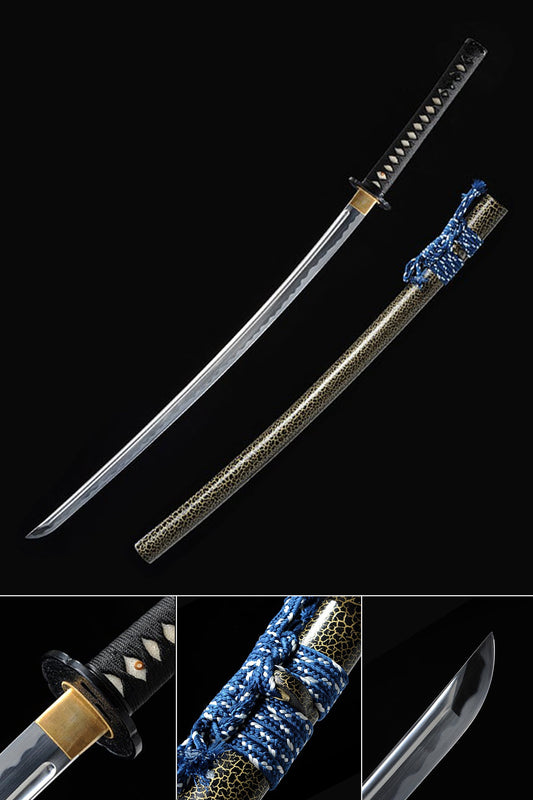 Hand-Forged High-Carbon Full-Tang Katana with Crack Scabbard