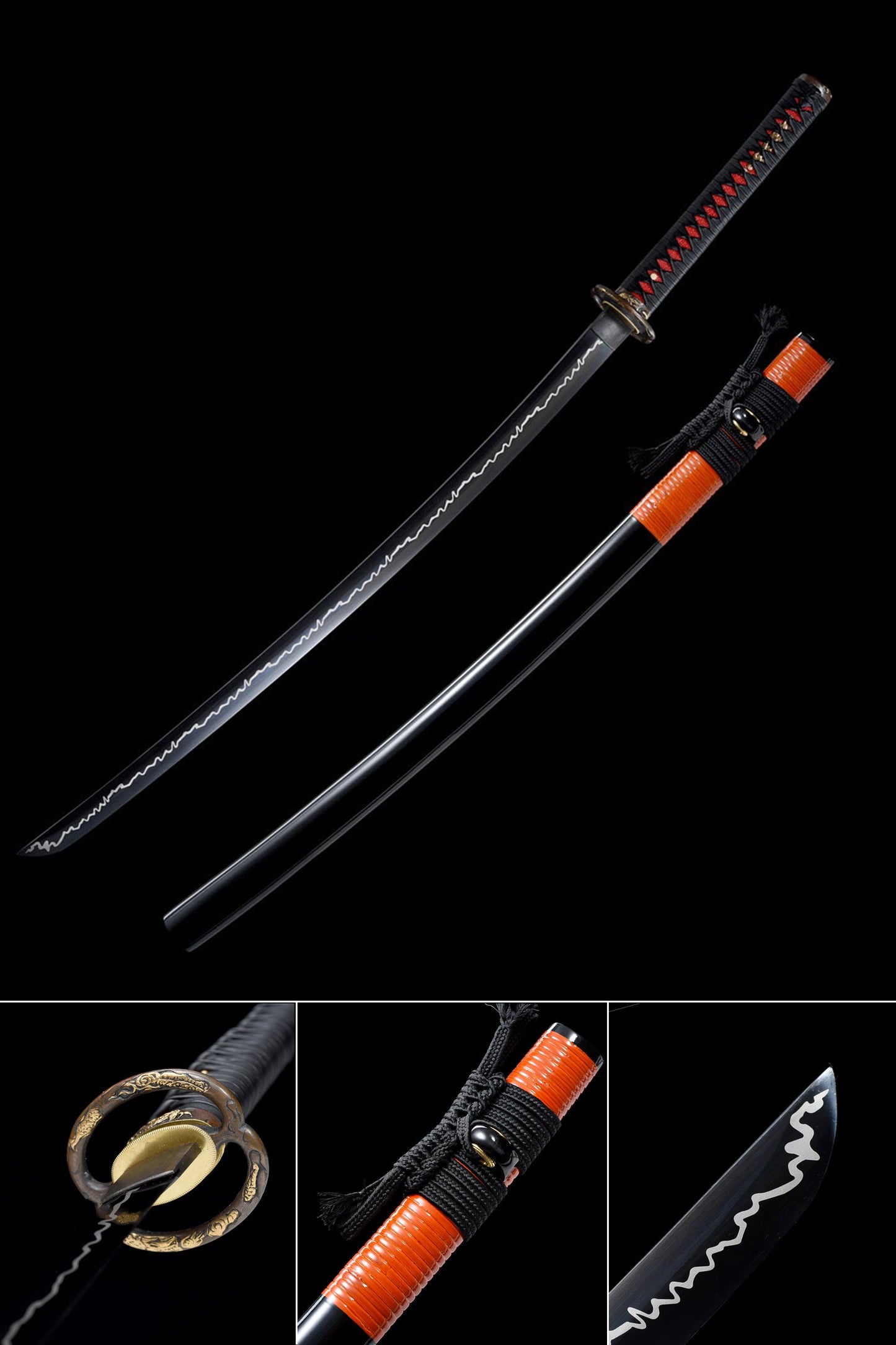 Katana Lightning Hamons Katana Black Blade Classic Musashi