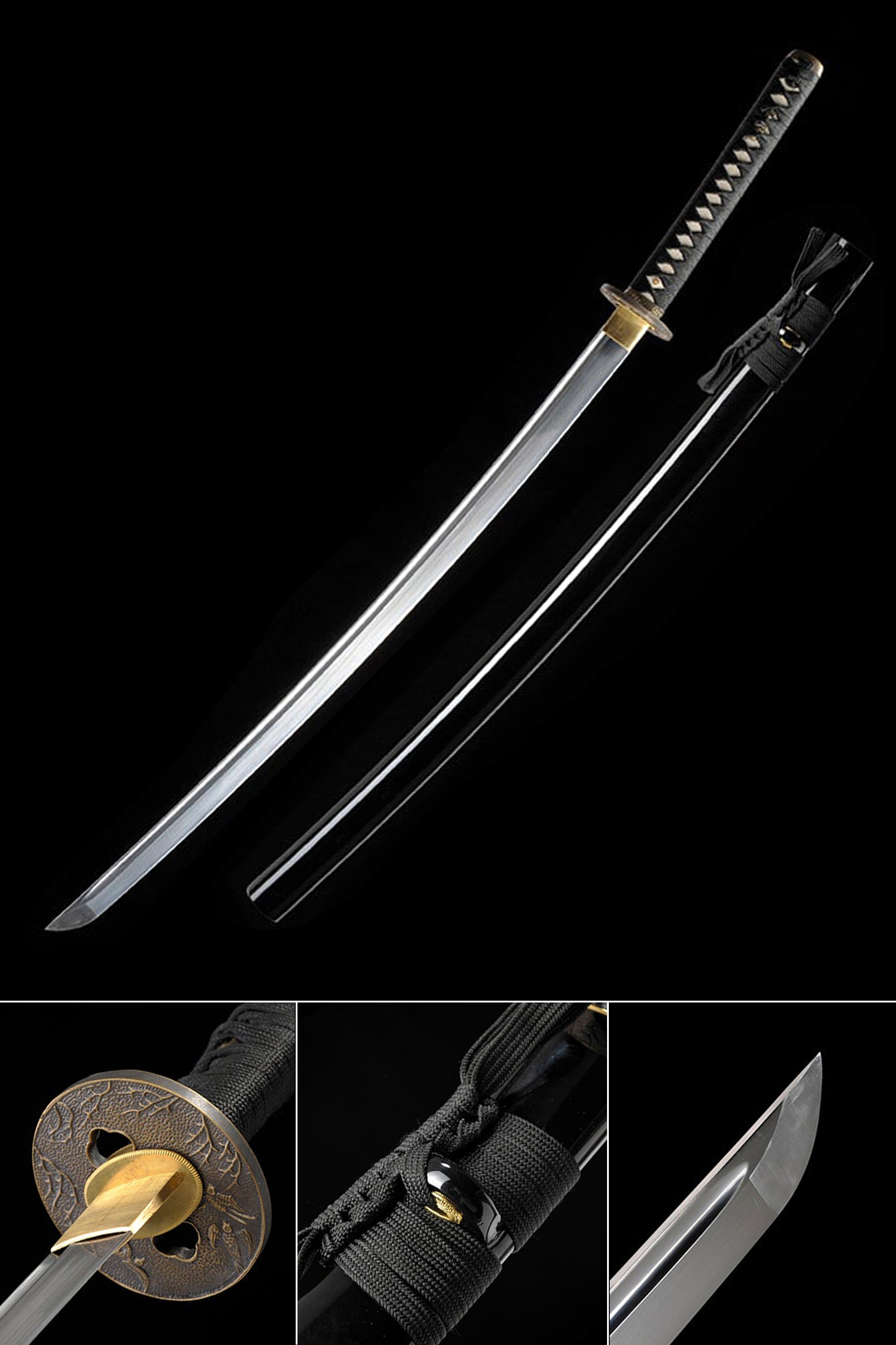 Full-Tang 1095 Carbon Steel Hand-Forged Samurai Practice Katana ...