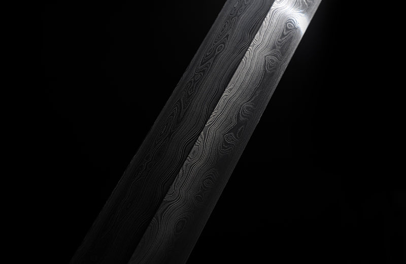 Hand Forged 40.5" Chinese Jian Folded Steel Ebony Wood Scabbard