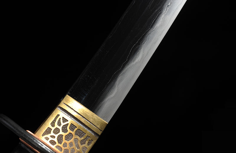 Hand Forged Wakizashi Folded Steel Clay-Tempered Kobuse