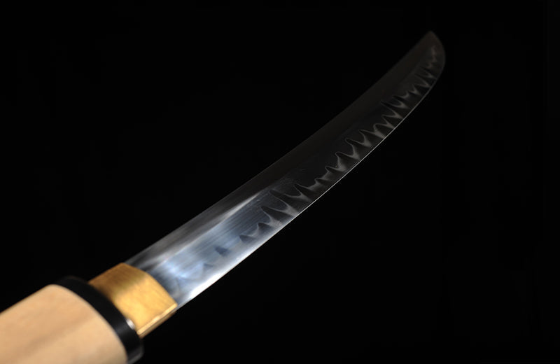 Hand-Forged High-Carbon Clay-Tempered Short Shirasaya Sword