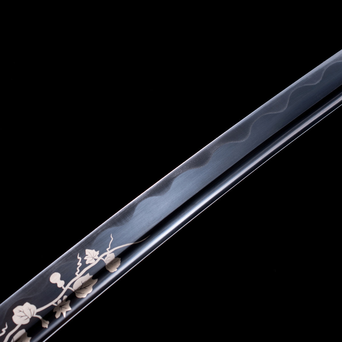 Hand Forged Katana,Real Katana Engraving Design Black Blade