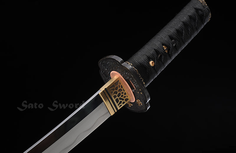 Hand Forged Short Size Katana, Damasus Steel With Clay-Tempered