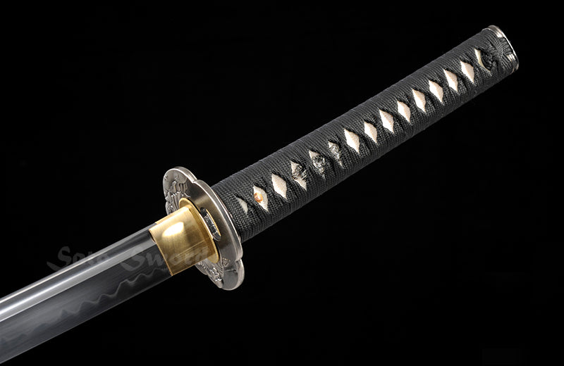 Traditional Clay Tempered Hand Forged Katana Black Scabbard