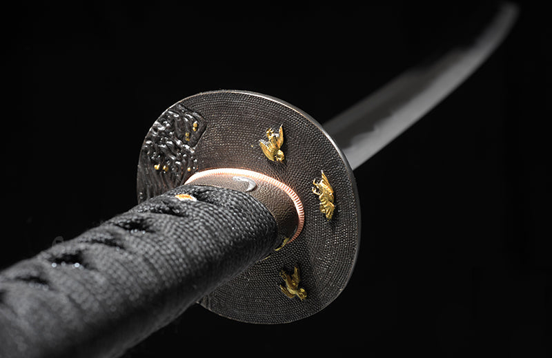 Clay-Tempered Folded Damascus Wakizashi with Hand-Forged Scabbard