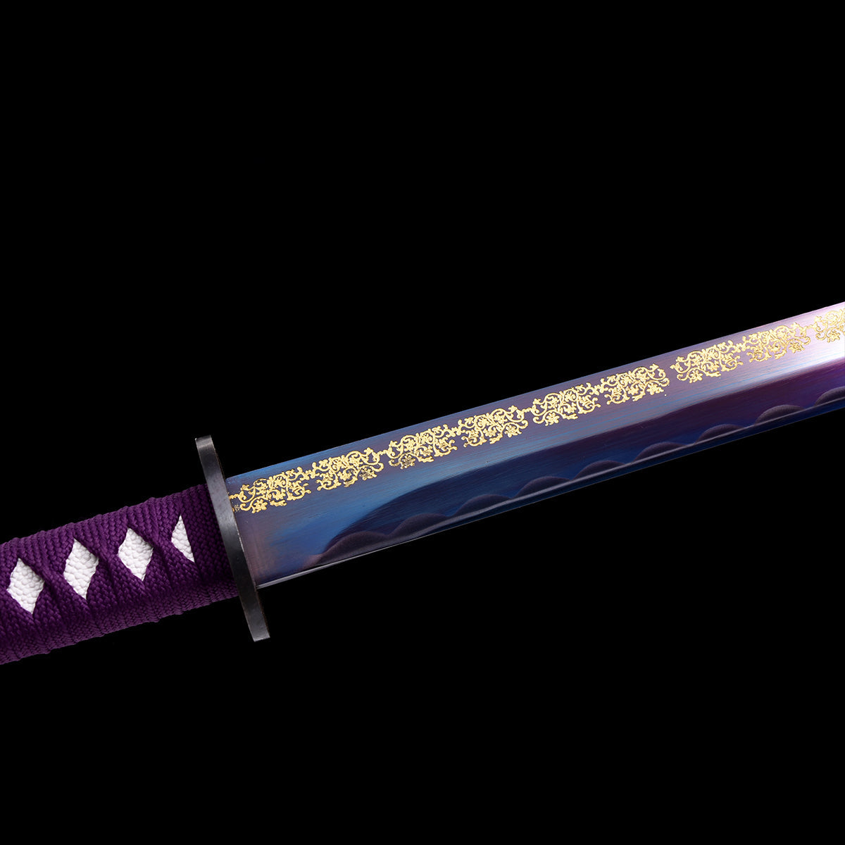 Hand Forged Purple Treated Chokuto Ninjato Ninja Straight Katana