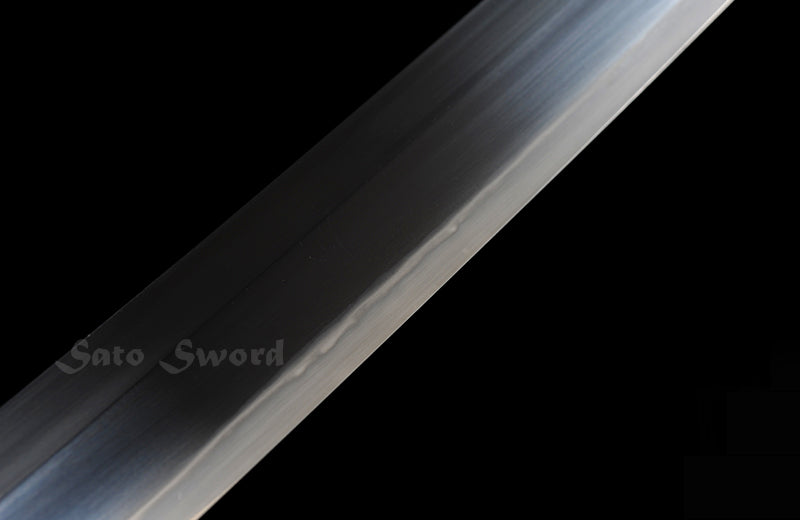 Classic Katana, Real Hand Forged Katana Leather Handle Black Scabbard