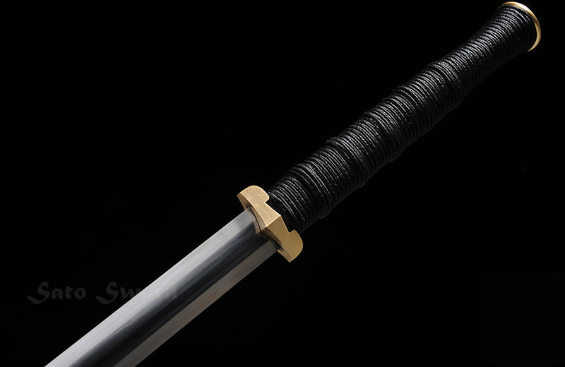 Chinese Han Dynasty Jian Sword with Full-Tang Damascus Folded Steel