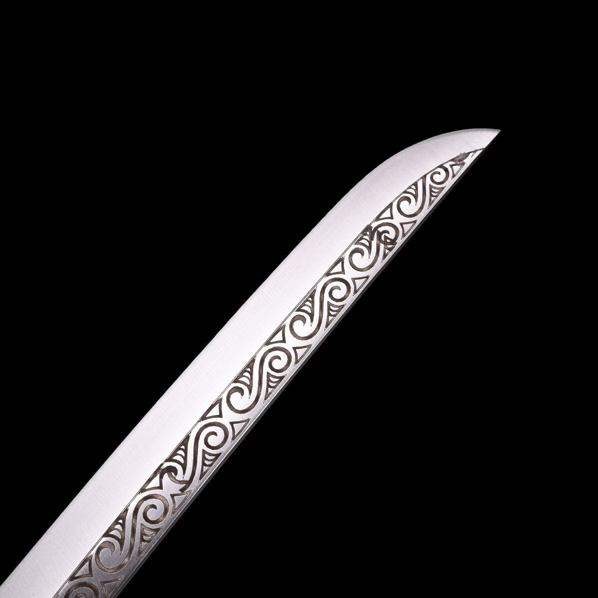 Hand Forged White Katana,Manganese Steel Engraving White Scabbard