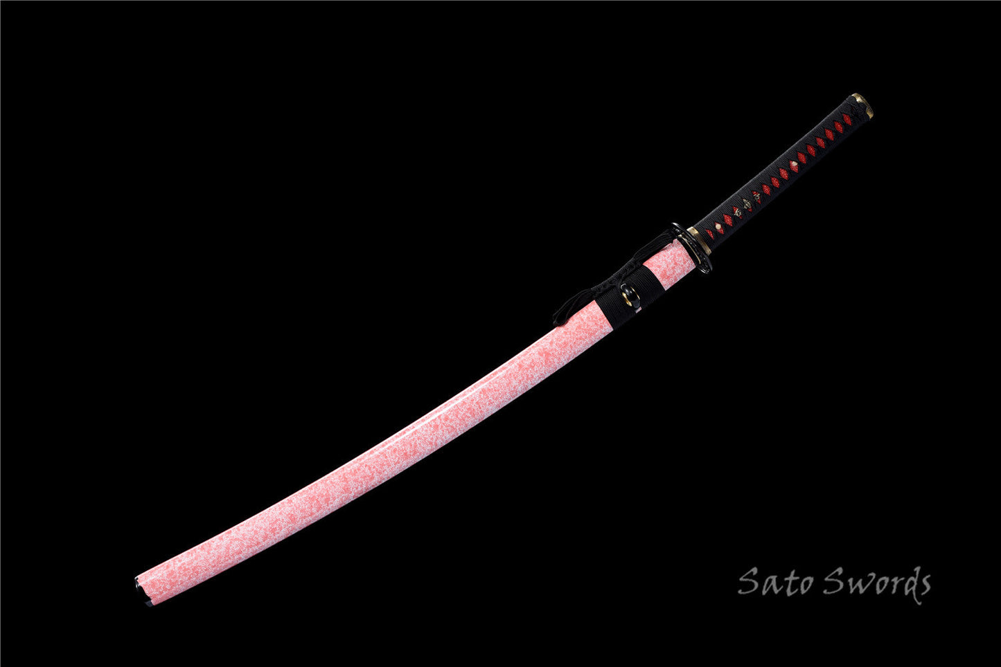 Hand-Forged Folded Steel Katana with Classic Pink Scabbard