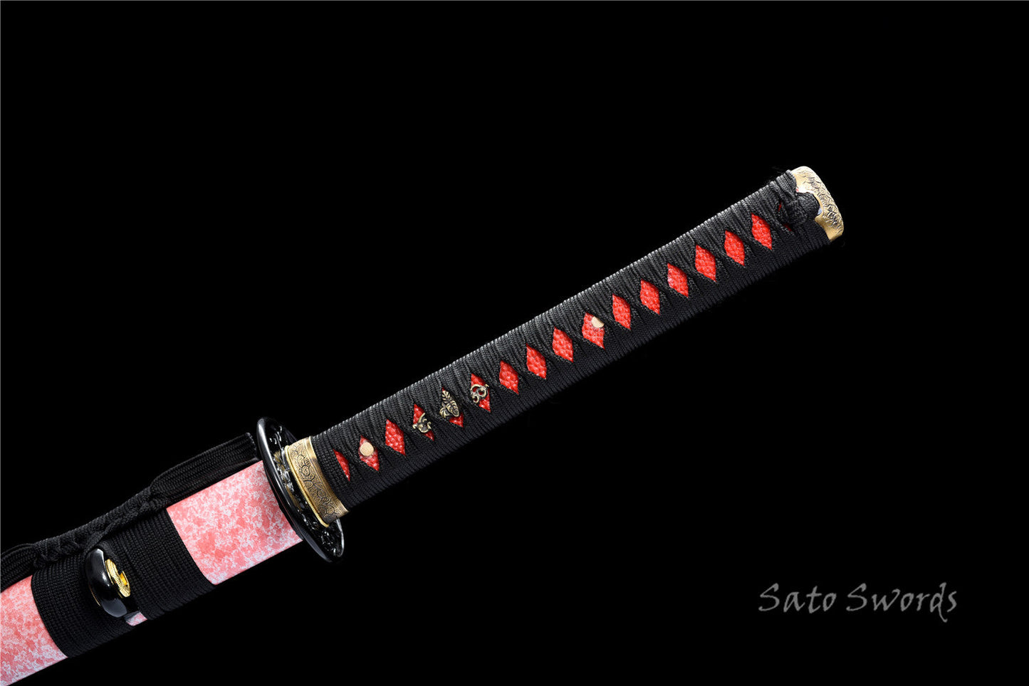 Hand-Forged Folded Steel Katana with Classic Pink Scabbard