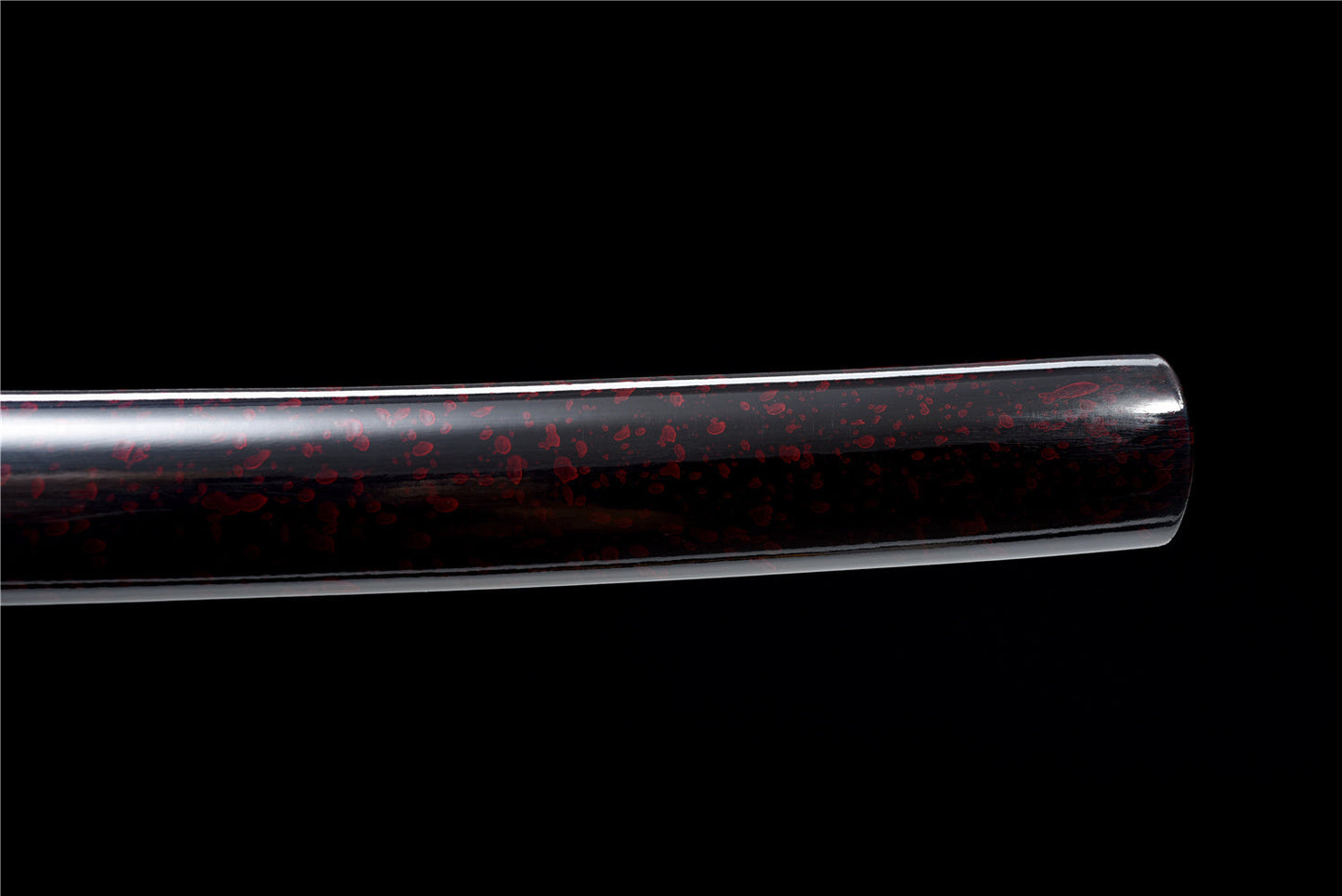 Hand-Forged Classic Red Katana with Leather Ito & Brass Tsuba